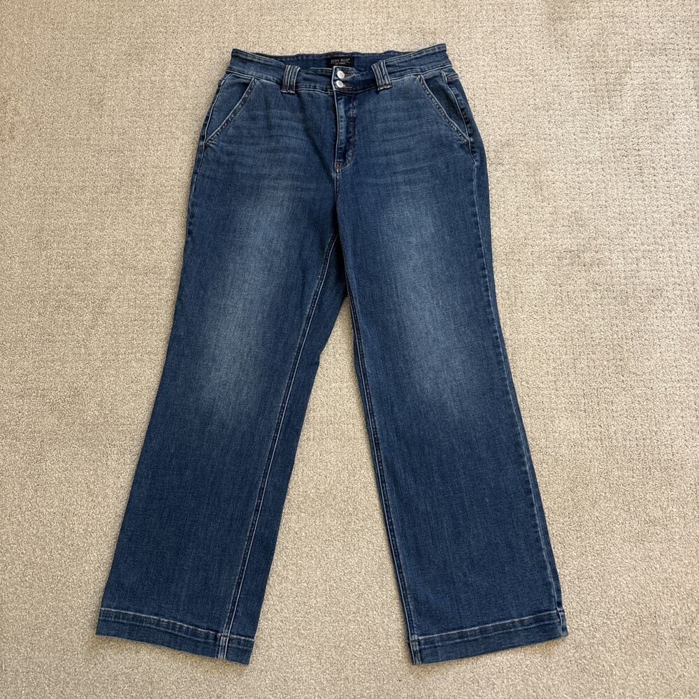 Judy Blue Wide Leg Jeans Women’s 18W High Waist Denim Stretch Blue Medium Wash